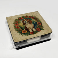 Welsh Springer Spaniel Christmas Flowers PU Leather Note Paper Holder