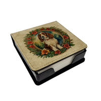 Welsh Springer Spaniel Christmas Flowers PU Leather Note Paper Holder