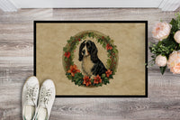 Welsh Springer Spaniel Christmas Flowers Doormat