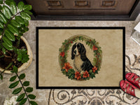 Welsh Springer Spaniel Christmas Flowers Doormat