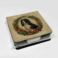 Welsh Springer Spaniel Christmas Flowers PU Leather Note Paper Holder