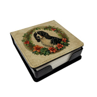 Welsh Springer Spaniel Christmas Flowers PU Leather Note Paper Holder