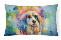 Afghan Hound Hippie Dawg Fabric Decorative Pillow