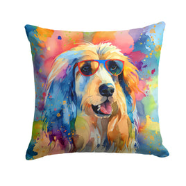 Afghan Hound Hippie Dawg Fabric Decorative Pillow