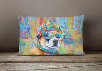 Akita Hippie Dawg Fabric Decorative Pillow