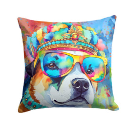 Akita Hippie Dawg Fabric Decorative Pillow