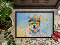 Alaskan Klee Kai Hippie Dawg Indoor or Outdoor Mat 24x36