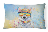 Alaskan Klee Kai Hippie Dawg Fabric Decorative Pillow