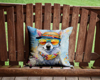 Alaskan Klee Kai Hippie Dawg Fabric Decorative Pillow