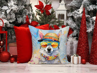 Alaskan Klee Kai Hippie Dawg Fabric Decorative Pillow