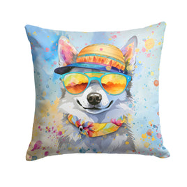 Alaskan Klee Kai Hippie Dawg Fabric Decorative Pillow