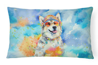 Alaskan Malamute Hippie Dawg Fabric Decorative Pillow