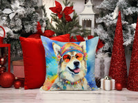 Alaskan Malamute Hippie Dawg Fabric Decorative Pillow