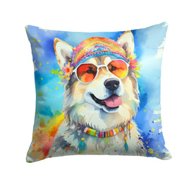 Alaskan Malamute Hippie Dawg Fabric Decorative Pillow