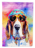 Basset Hound Hippie Dawg House Flag