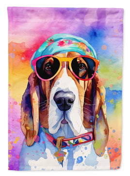 Basset Hound Hippie Dawg House Flag