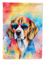 Beagle Hippie Dawg House Flag