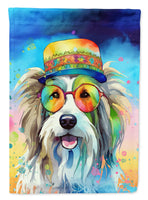 Bearded Collie Hippie Dawg House Flag