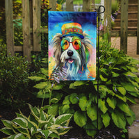 Bearded Collie Hippie Dawg Garden Flag