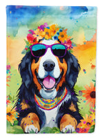 Bernese Mountain Dog Hippie Dawg House Flag