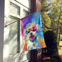 Bichon Frise Hippie Dawg House Flag