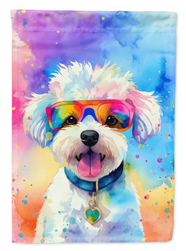 Bichon Frise Hippie Dawg House Flag