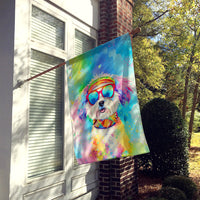 Bichon Frise Hippie Dawg House Flag