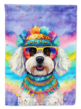 Bichon Frise Hippie Dawg House Flag