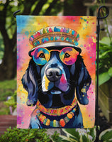 Black Labrador Hippie Dawg Garden Flag