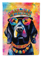 Black Labrador Hippie Dawg Garden Flag