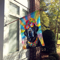 Black Labrador Hippie Dawg House Flag