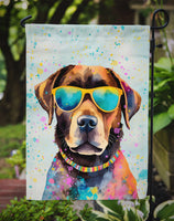 Chocolate Labrador Hippie Dawg Garden Flag