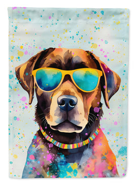 Chocolate Labrador Hippie Dawg Garden Flag