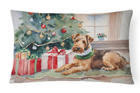 Airedale Terrier Cozy Christmas Throw Pillow