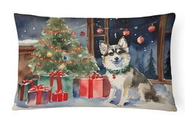 Alaskan Klee Kai Cozy Christmas Throw Pillow