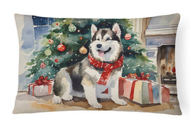 Alaskan Malamute Cozy Christmas Throw Pillow