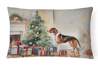 American English Coonhound Cozy Christmas Throw Pillow