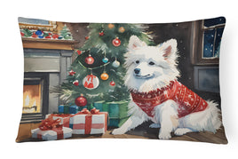 American Eskimo Cozy Christmas Throw Pillow