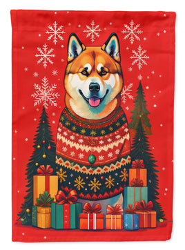 Akita Holiday Christmas House Flag