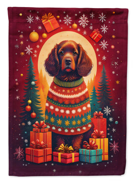 American Water Spaniel Holiday Christmas House Flag