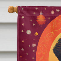 Black Briard Holiday Christmas House Flag