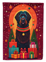 Black Briard Holiday Christmas House Flag