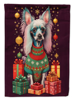 Chinese Crested Holiday Christmas House Flag