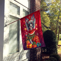 Chinese Crested Holiday Christmas House Flag