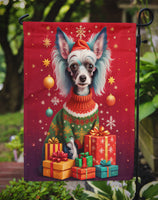 Chinese Crested Holiday Christmas Garden Flag