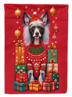 Chinese Crested Holiday Christmas House Flag