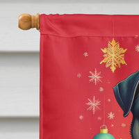 Black Pug Holiday Christmas House Flag