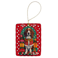 Welsh Springer Spaniel Holiday Christmas Porcelain Ornament