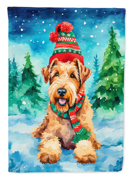 Airedale Terrier Christmas House Flag