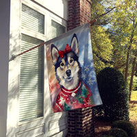 Alaskan Klee Kai Christmas House Flag